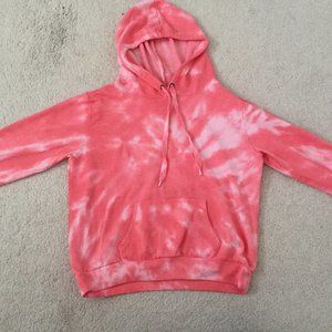 Pink Tie Dye Cropped Hoodie